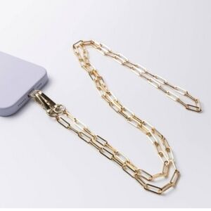 Gold Paperclip Chain Phone Crossbody Strap